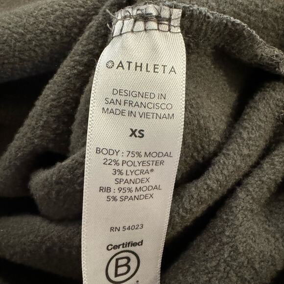 Athleta Coaster Luxe Pullover Sweatshirt Oversized Size XS Color: Olive Green - Picture 11 of 11